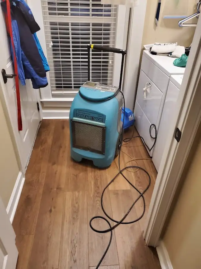 Commercial dehumidifier deployed for Flood Damage Cleanup in New Garden