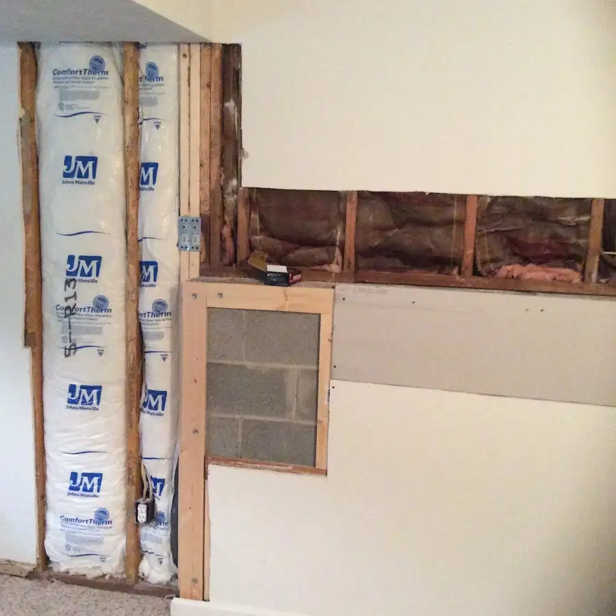 Wall insulation replacement during Contents Cleaning & Restoration in New Garden
